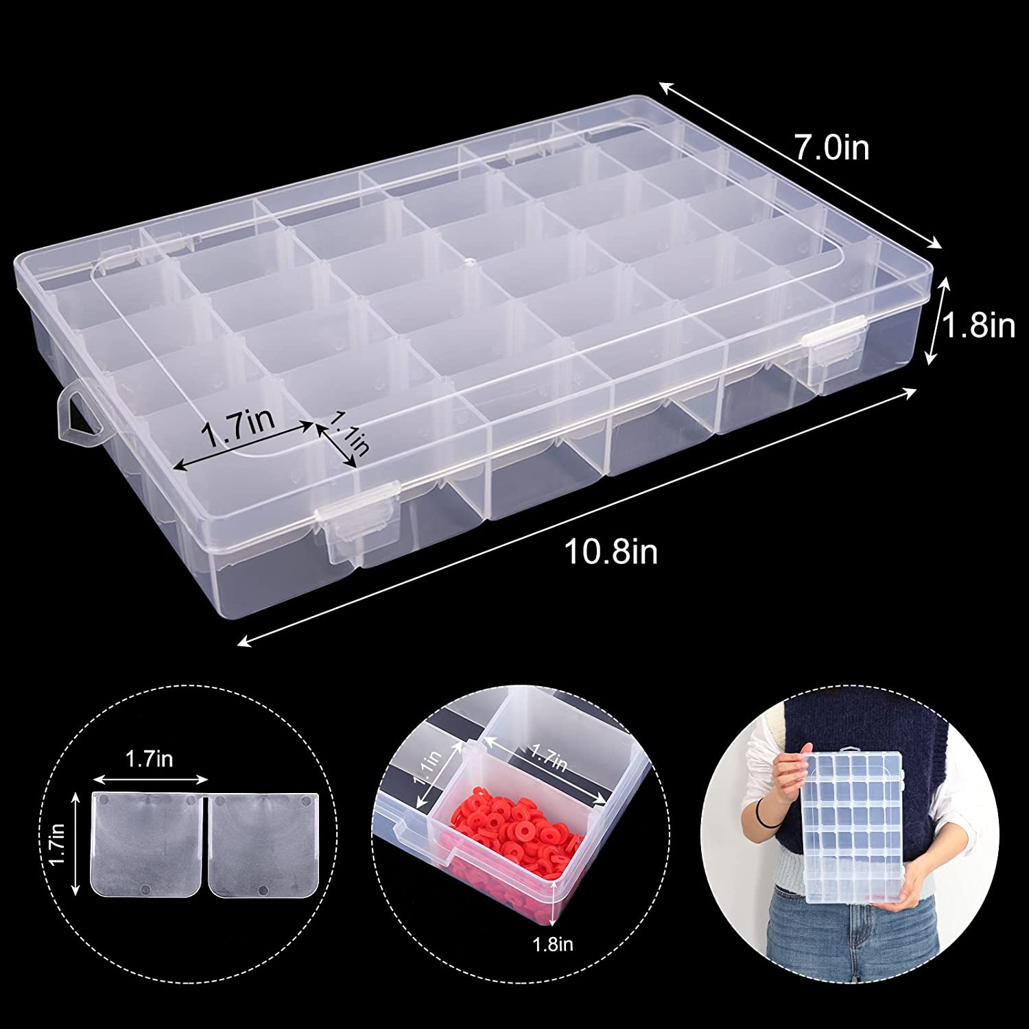 Clear plastic box with dividers Clear plastic box with dividers